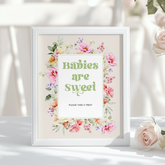 Póster Wildflower  Babies are sweet pink sage Baby Shower (Subido por el creador)