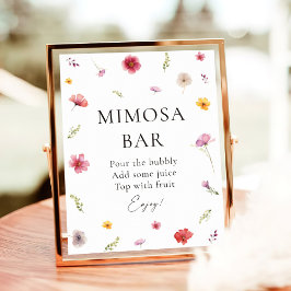 Póster Wildflower Bridal Shower Mimosa Bar
