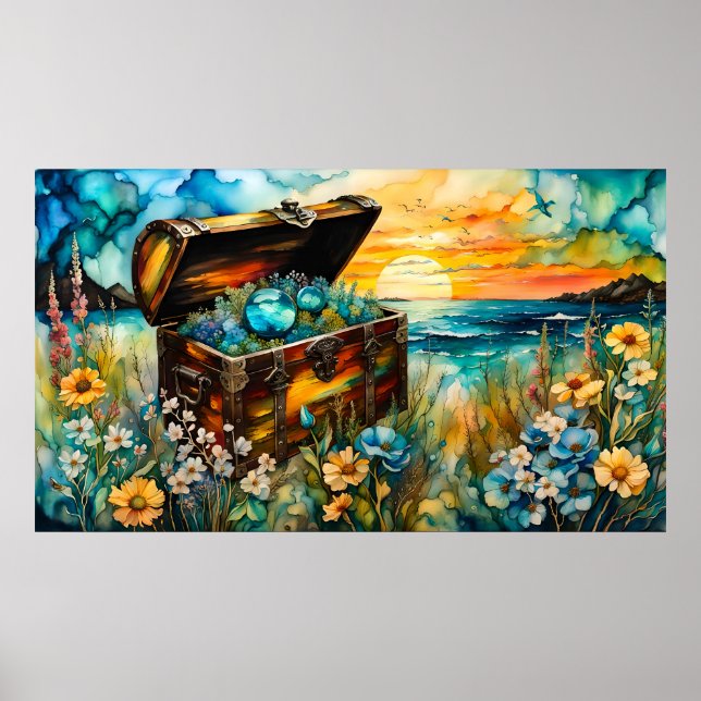 Póster Wildflower Garden Treasure Chest (Frente)