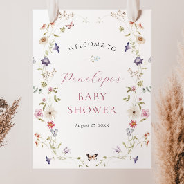 Póster Wildflower Meadow Baby Shower
