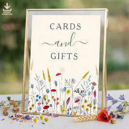 Póster Wildflower Meadow Cards & Gifts Shower Sign