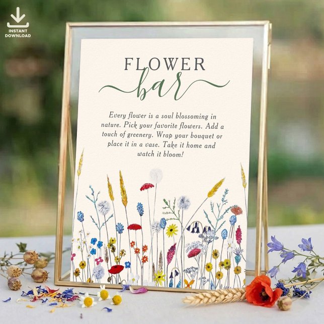 Póster Wildflower Meadow Flower Bar Thank You Favor (Subido por el creador)