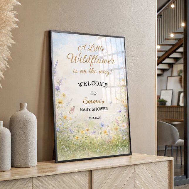 Póster Wildflower Meadow Spring Baby Shower Welcome (Subido por el creador)