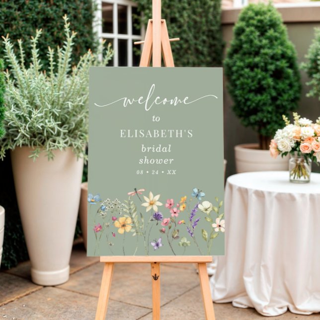 Póster Wildflower Sage Green Bridal Shower Poster de bien (Subido por el creador)