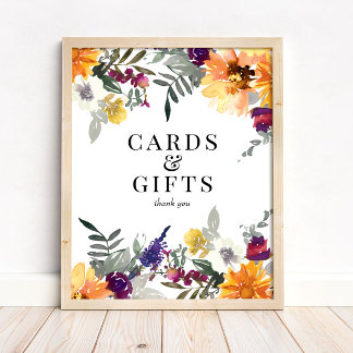 Póster Wildflower Sunflower Cards & Gifts Sign