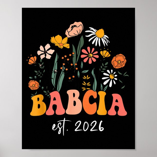 Póster Wildflowers Babcia Est 2026 New Baby Reveal Ideas  (Frente)