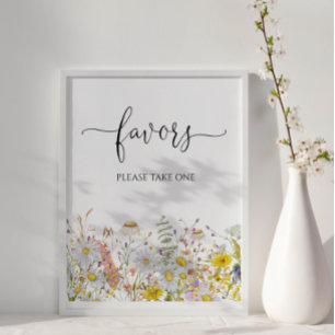Póster Wildflowers Baby Shower Favors