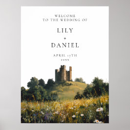 Póster Wildflowers Castle Wedding Welcome Sign