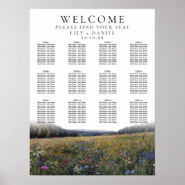 Póster Wildflowers Floral Wedding Seating Chart