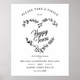 Póster Wildflowers Heart Happy Tears Wedding Quote