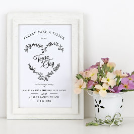Póster Wildflowers Heart Tears of Joy Wedding Quote