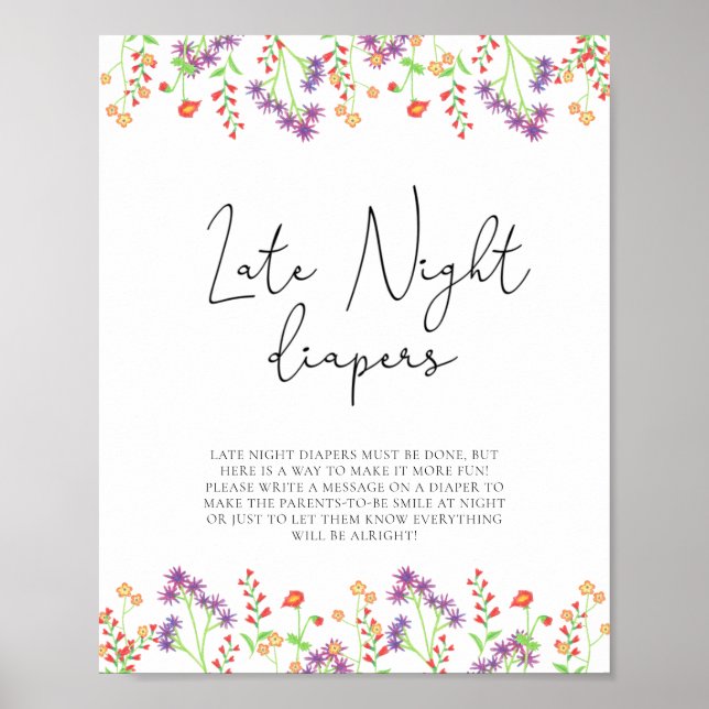 Póster Wildflowers \ Late night diapers game (Frente)