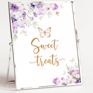 Póster Wildflowers Purple butterfly sweets treats