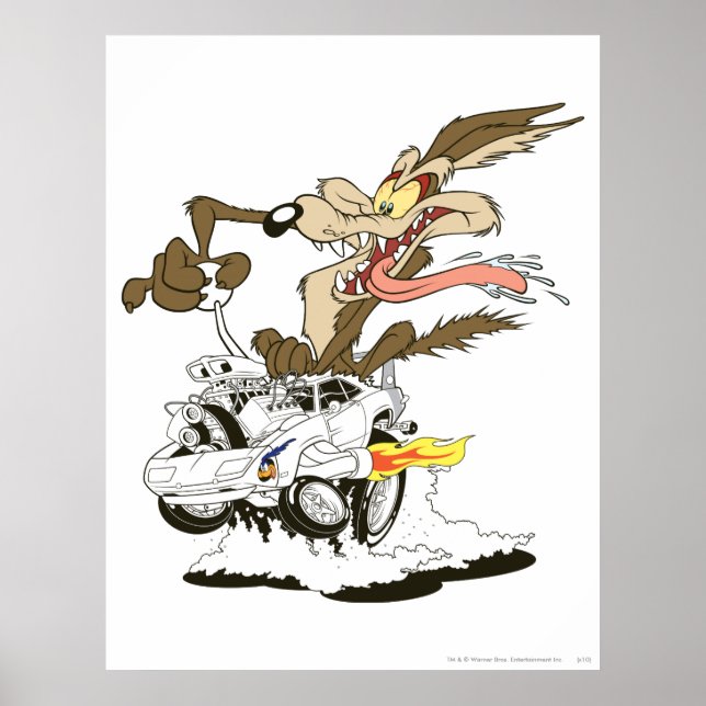 Póster WILE E. COYOTE™ Conductor Loco (Frente)