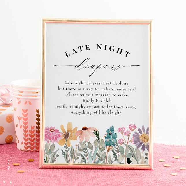 Póster Wilflower Late Night Diapers Baby Shower (Subido por el creador)