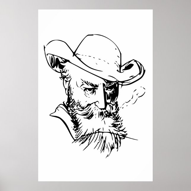 Póster Wilhelm Busch Self Retrato (Frente)