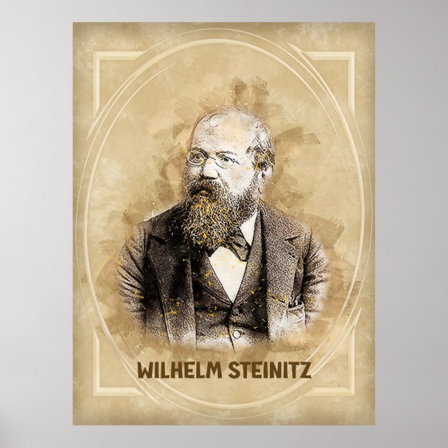 Póster Wilhelm Steinitz, jugador de ajedrez (Frente)