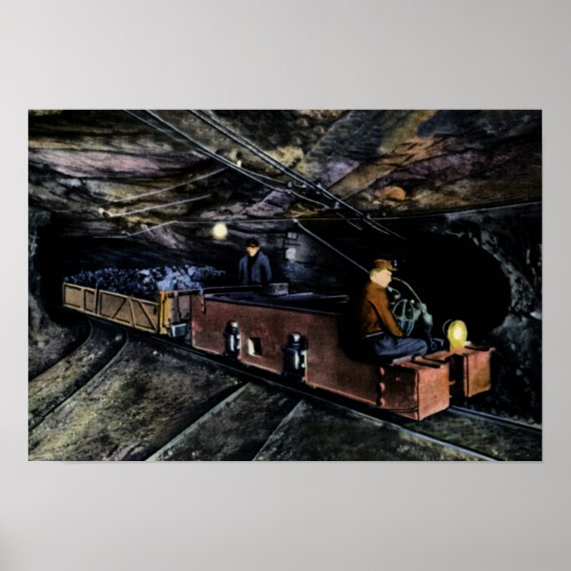 Póster Wilkes Barre Pennsylvania Hauling Coal de la mina (Frente)