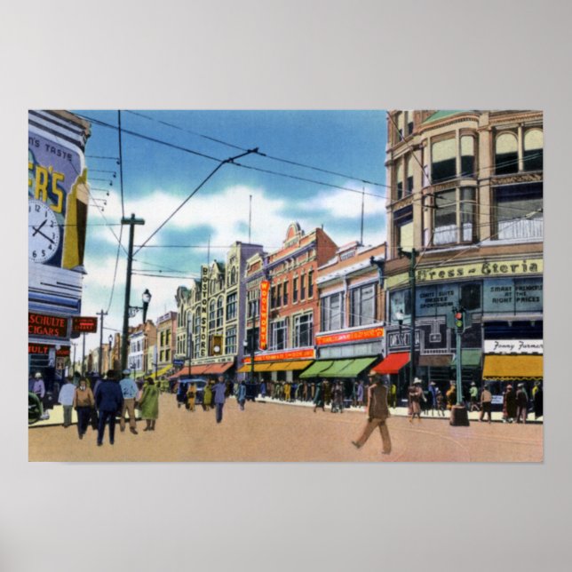 Póster Wilkes Barre Pennsylvania South Main Street (Frente)