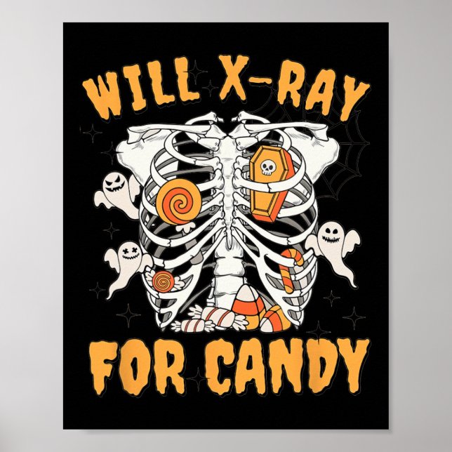 Póster Will Xray Para Candy Halloween Técnico De Radiolog (Frente)