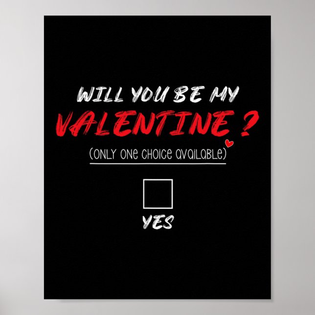 Póster Will You Be My Valentine Shirt  (Frente)