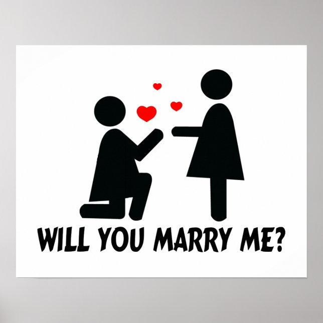 Póster Will You Marry Me Bended Knee Woman & Woman (Frente)