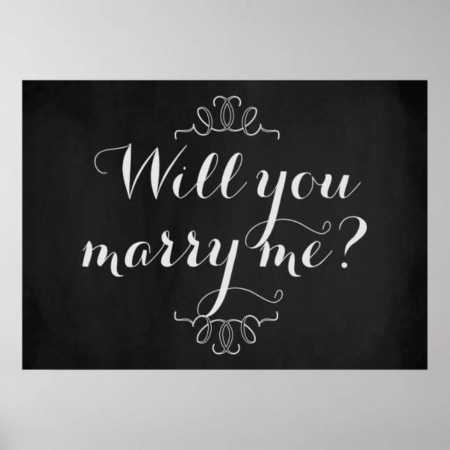 Póster Will You Marry Me? Engagement Chalkboard Poster (Frente)