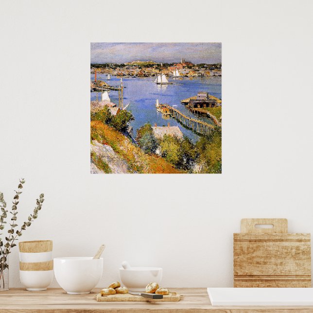 Póster Willard Metcalf, Puerto de Gloucester Sun, (Cocina)