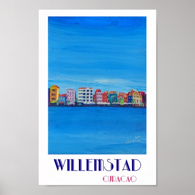 Póster Willemstad Curacao Retro Poster (Frente)