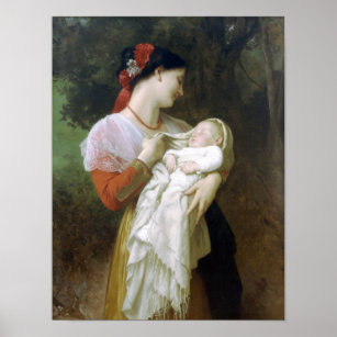 Póster William-Adolphe Bouguereau-Admiración Materna