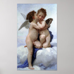 Póster William-Adolphe Bouguereau-First Kiss