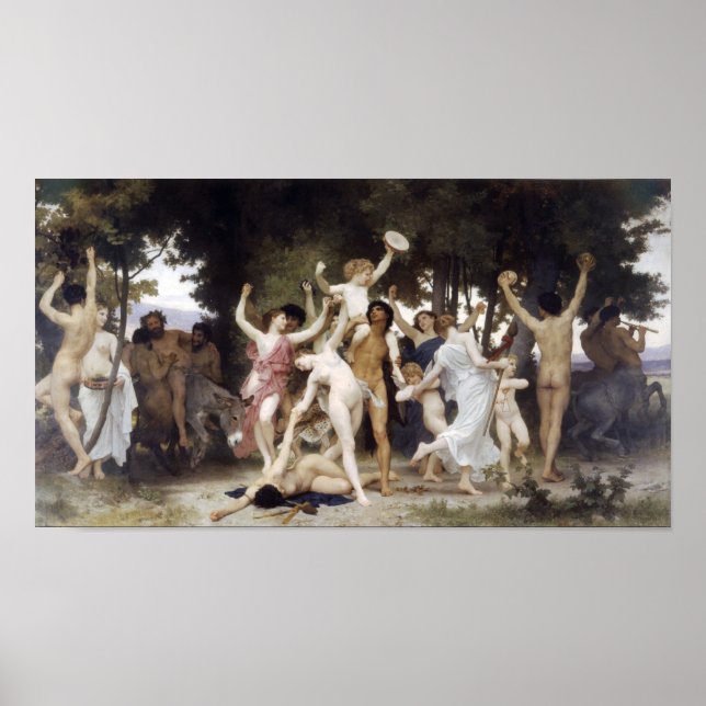 Póster William-Adolphe Bouguereau-La juventud de Baco (Frente)