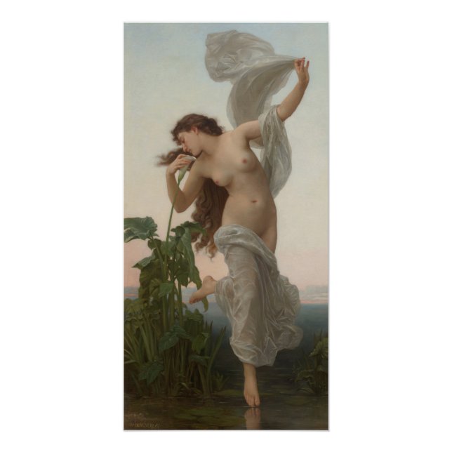 Póster William-Adolphe Bouguereau L'aurore Dawn (Anverso)