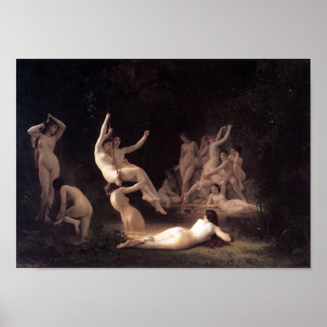 Póster William-Adolphe Bouguereau-The Nymphaeum (Frente)