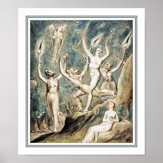 Póster William Blake: Comus con sus rebeliones (Frente)