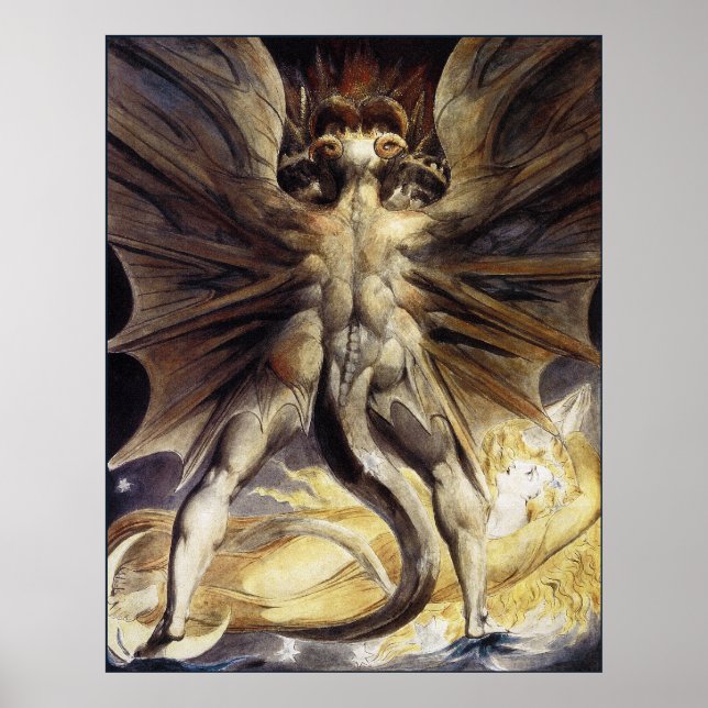 Póster William Blake: El gran dragón rojo (Frente)