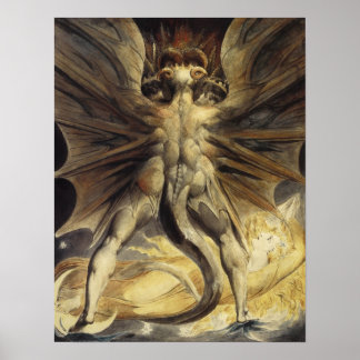 Póster William Blake - El Gran Dragón Rojo y la Mujer