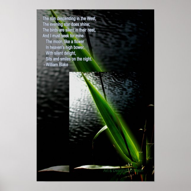Póster William Blake, "placer silencioso", poema poster (Frente)