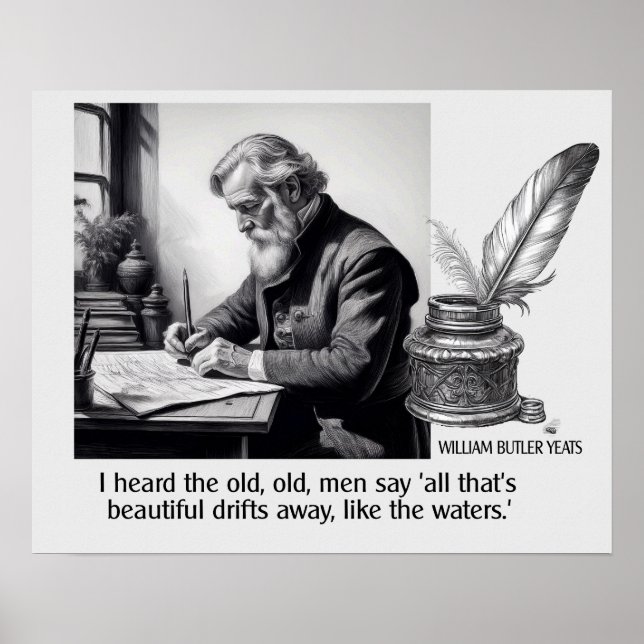 Póster William Butler Yeats Beauty Quote (Frente)