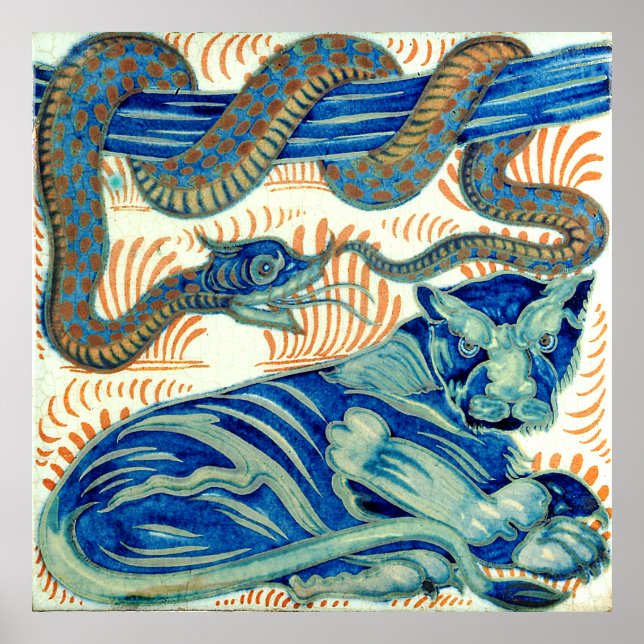 Póster William De Morgan El Tigre Y La Serpiente (Frente)