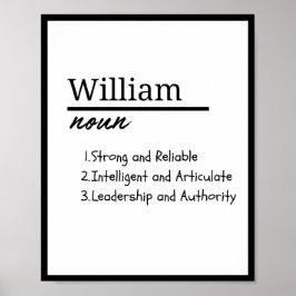 Póster William, definición de nombre personalizado de niñ