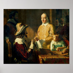 Póster William Harvey manifestándose ante Charles I