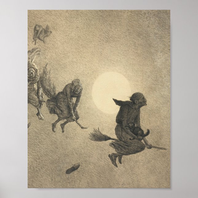 Póster William Holbrook barba el viaje de la bruja 1870 (Frente)