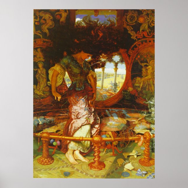 Póster William Holman Hunt La Dama de Shalott (Frente)