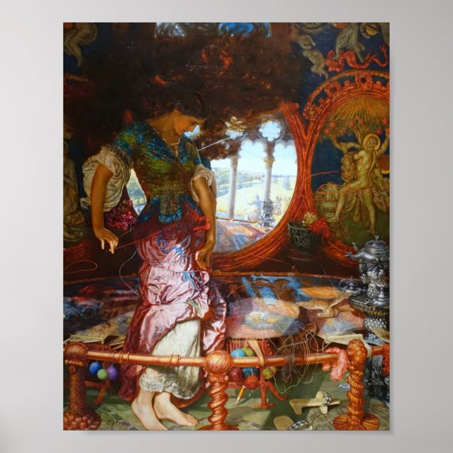 Póster William Holman Hunt - La Dama De Shalott (Frente)