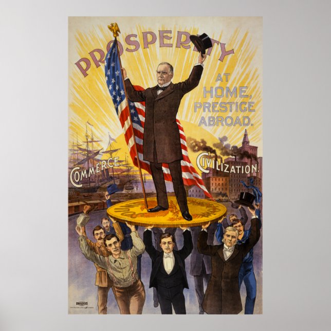 Póster William McKinley, Poster de la campaña Gold Standa (Frente)