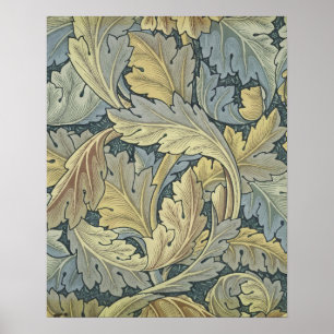 Póster William Morris Acanthus deja el Art Nouveau floral