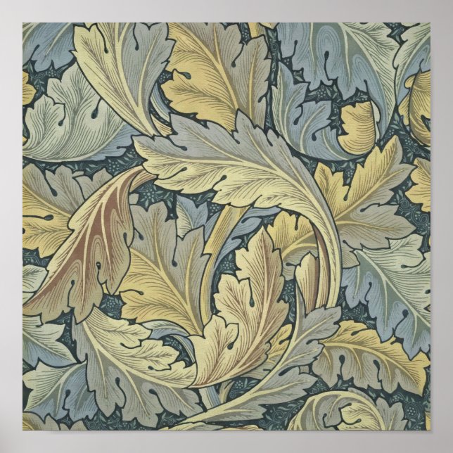 Póster William Morris Acanthus Leaves Floral Art Nouveau (Frente)