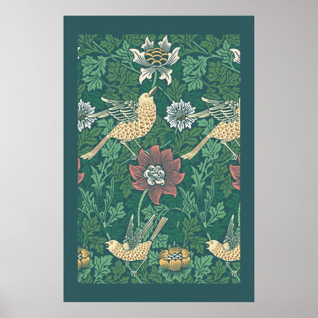 Póster William Morris 'Ave y Anemone Chintz' (Frente)