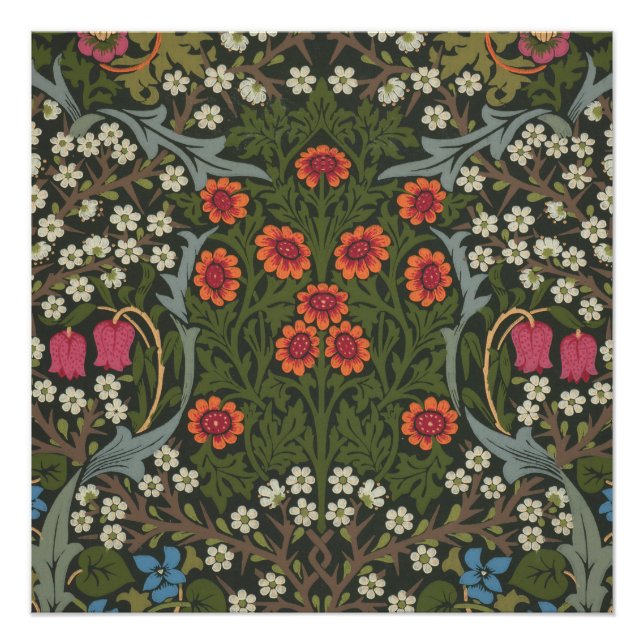 Póster William Morris Blackthorn Garden Flower Classic (Anverso)